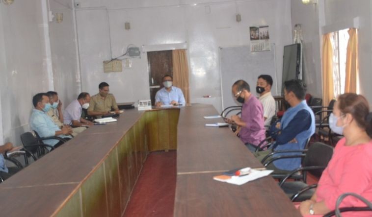 Tuensang District Task Force for COVID-19 held a meeting at DC’s Conference Hall under the chairmanship of DC and Chairman DTF, Tuensang Kumar Ramnikant. (DIPR Photo)
